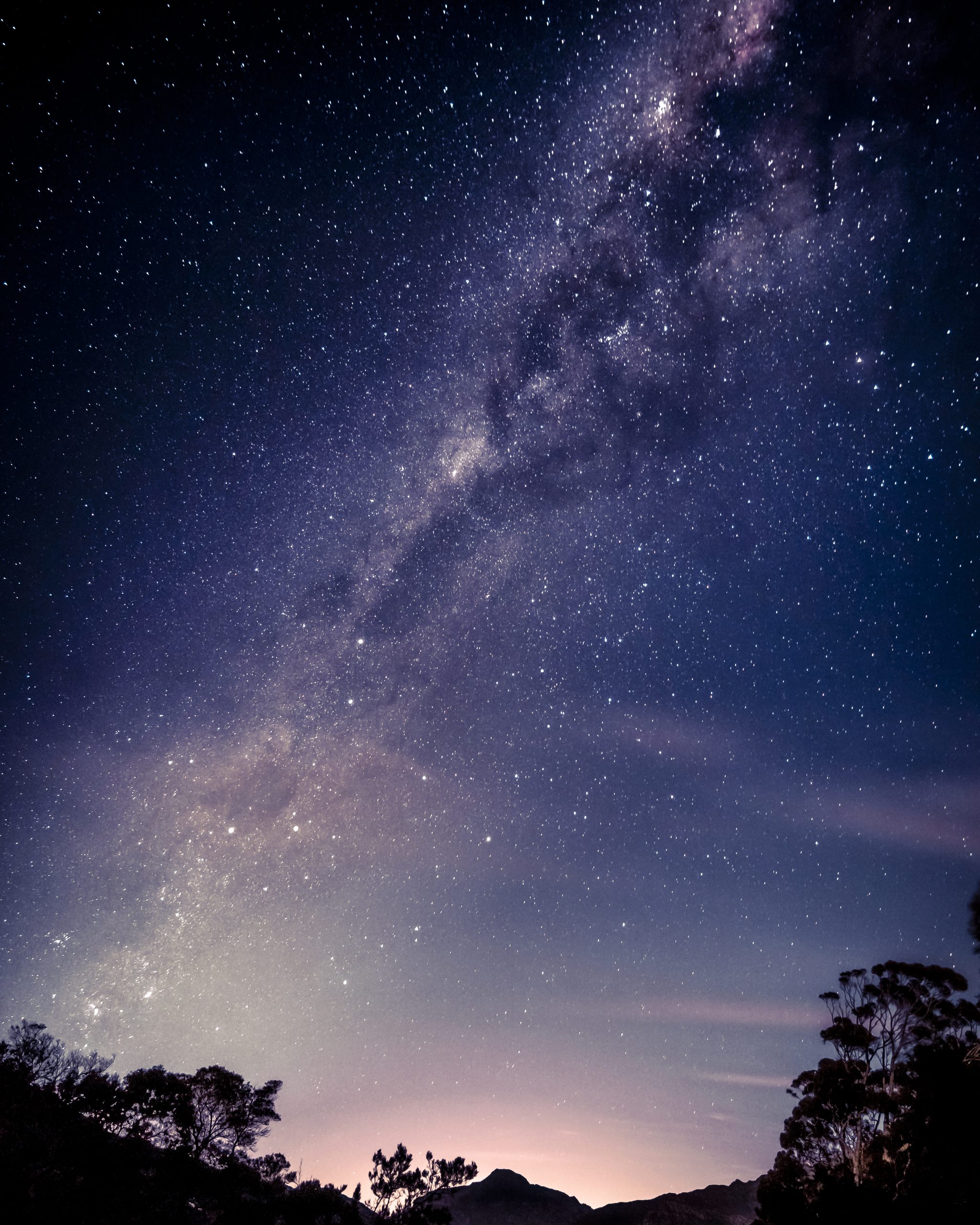 céu estrelado visto a noite